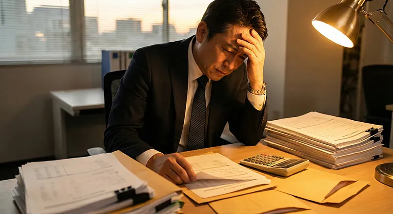 費用に悩むビジネスパーソン