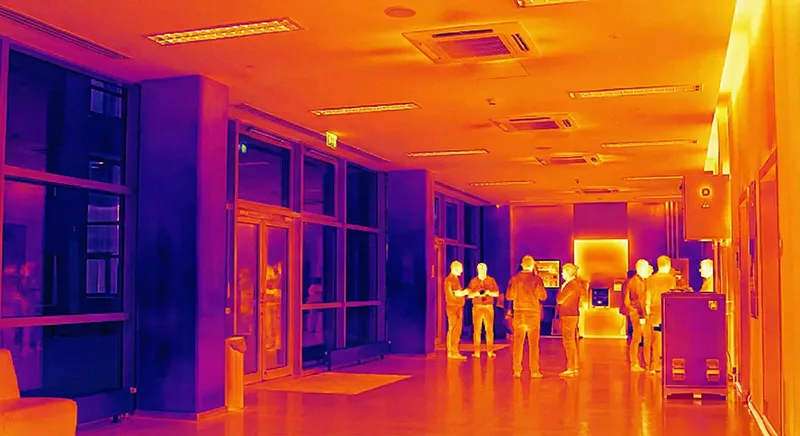 空調の温度ムラを示すイメージ